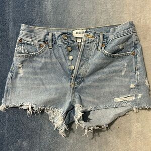 Agolde Blue Vintage Distressed Jean Shorts